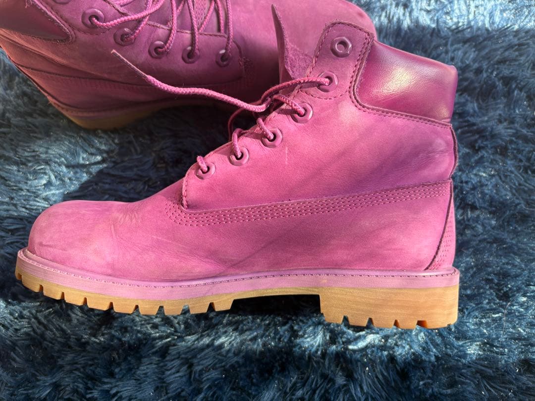 【美品】ティンバーランドプレミアム ブーツ 6インチ ヌバック パープル 箱あり