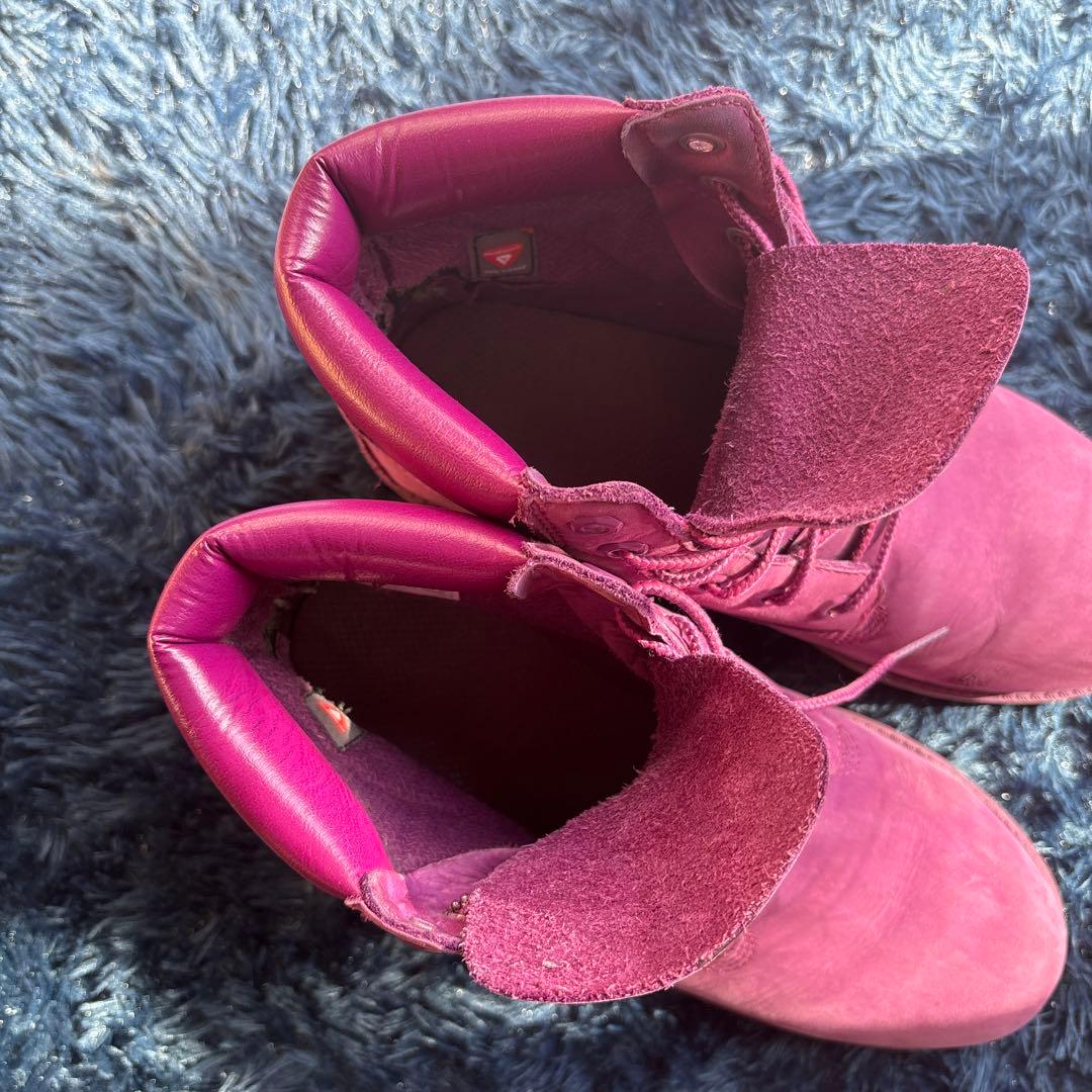 【美品】ティンバーランドプレミアム ブーツ 6インチ ヌバック パープル 箱あり