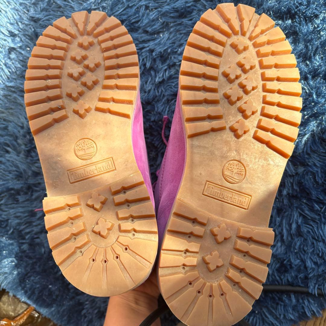 【美品】ティンバーランドプレミアム ブーツ 6インチ ヌバック パープル 箱あり