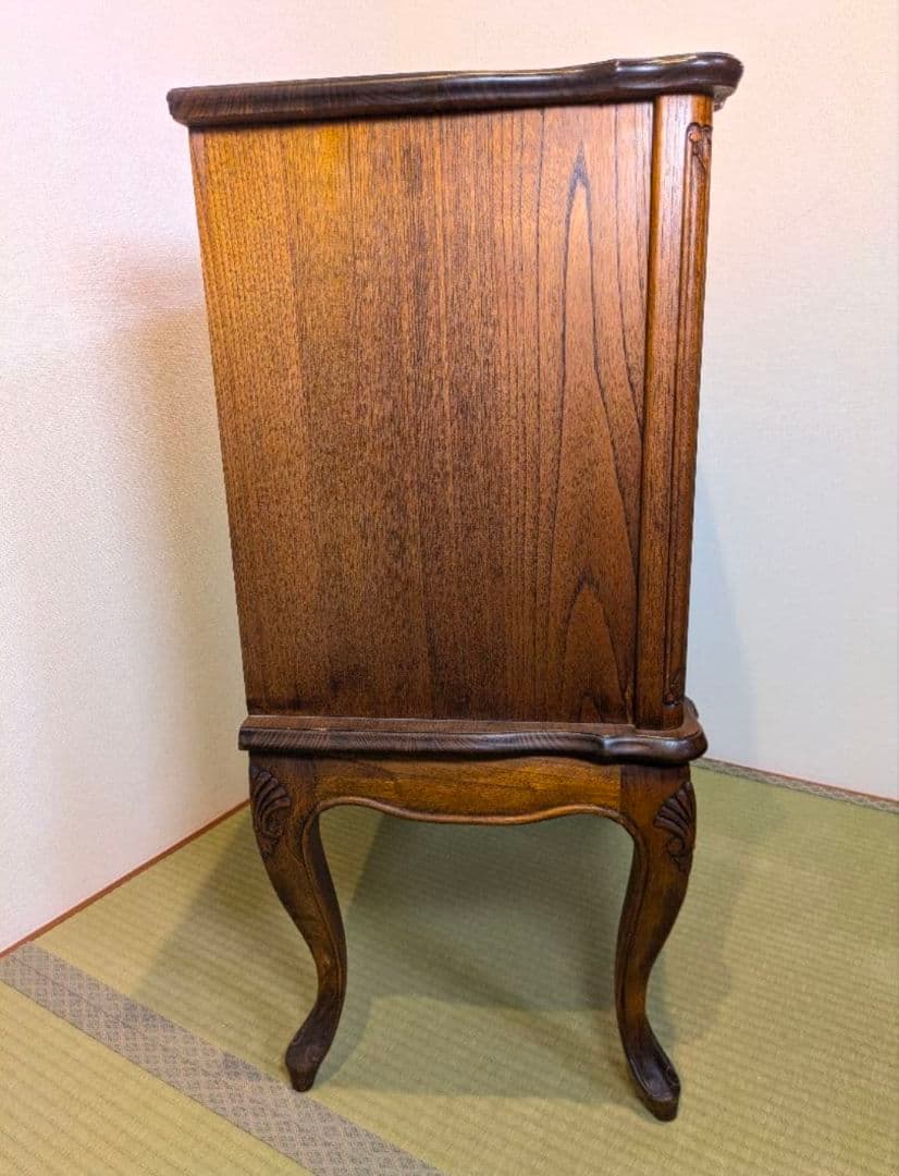 猫脚 扉 引き出し 木製 アンティーク 家具 キャビネット