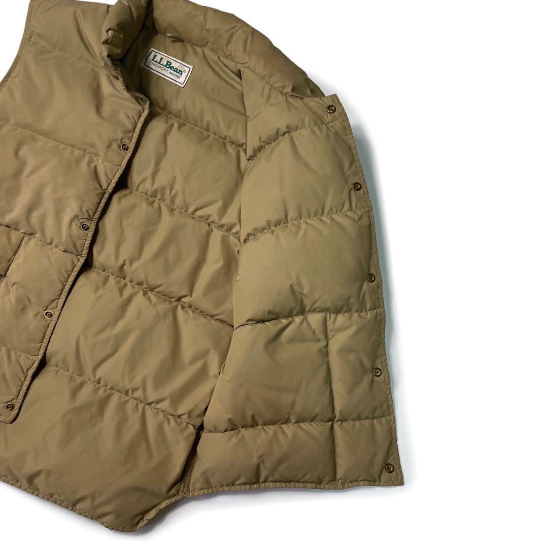 80’s L.L.Bean ダウンベスト ベージュ 縦型ポケット