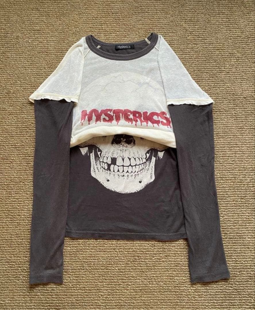 HYSTERIC GLAMOUR スカル レイヤード風ロンt