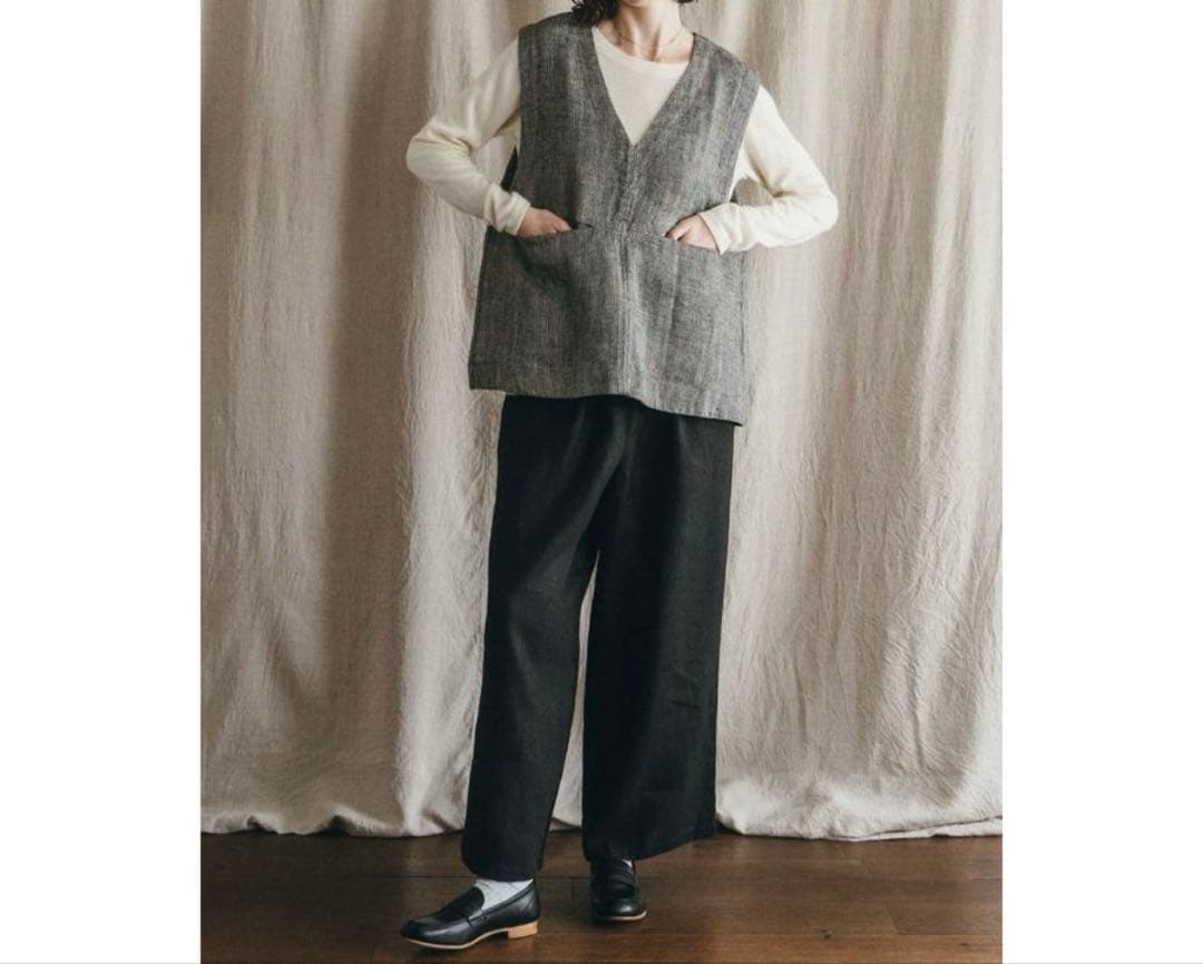 fog linen workフォグリネンワーク メリサ ベスト へリンボーン