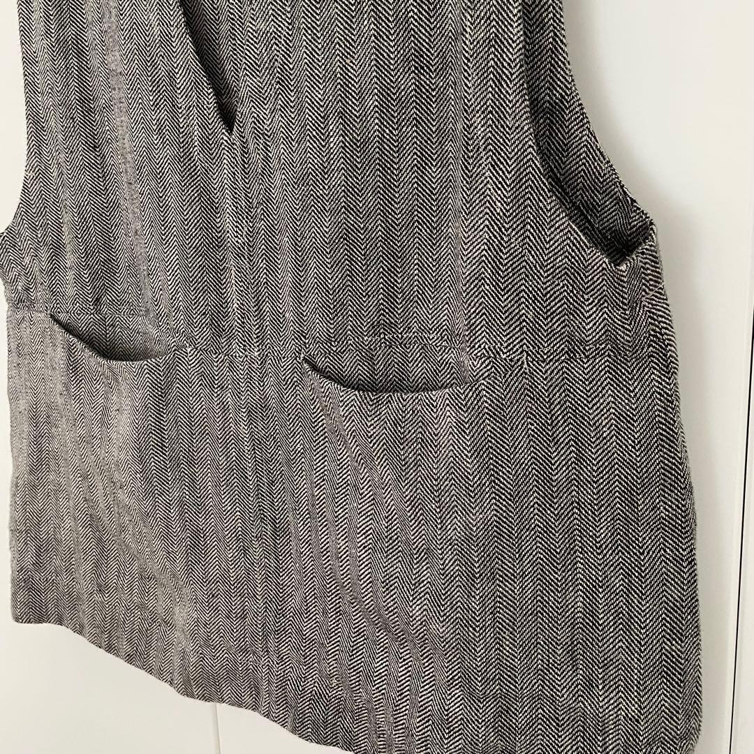 fog linen workフォグリネンワーク メリサ ベスト へリンボーン