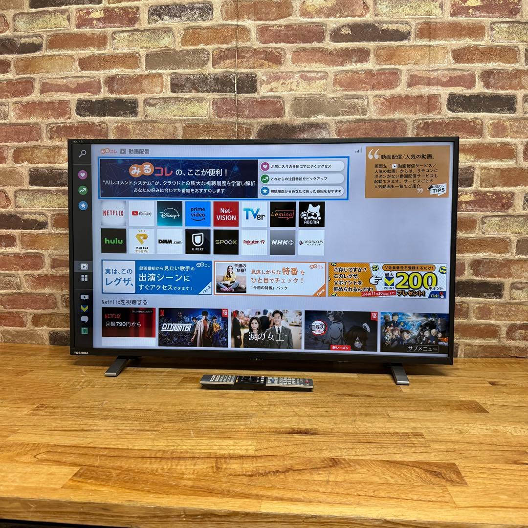東芝 40V型 液晶テレビ 40V34 REGZA スマートテレビ 動画アプリ○