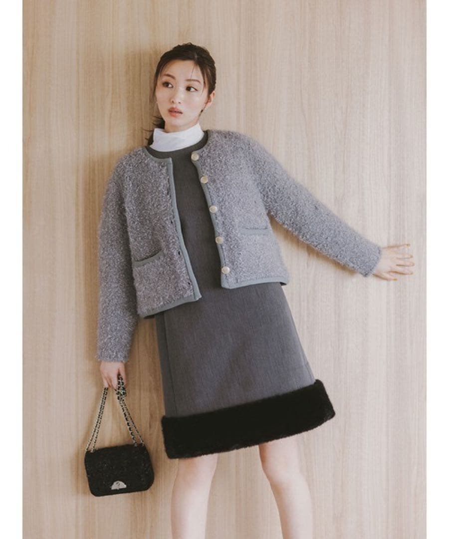 裾ファーミニワンピース グレー 36 セルフォード