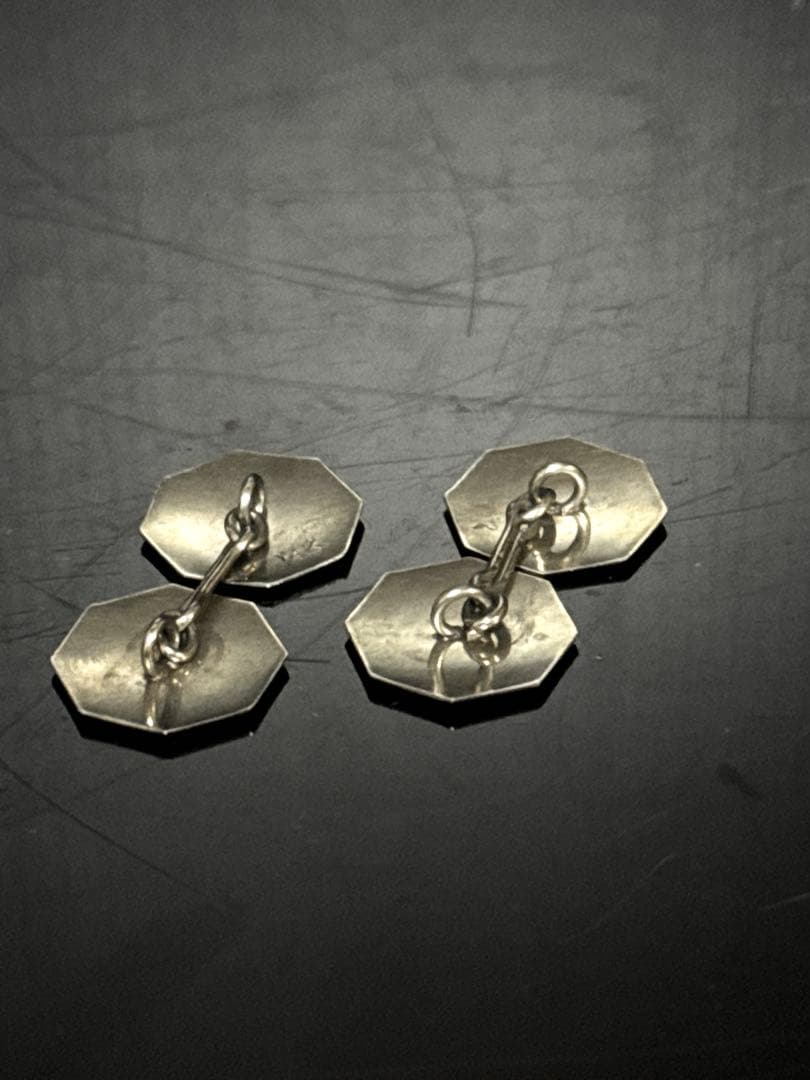 金無垢 14K 14金製 WG カフス アンティーク 約4.0g