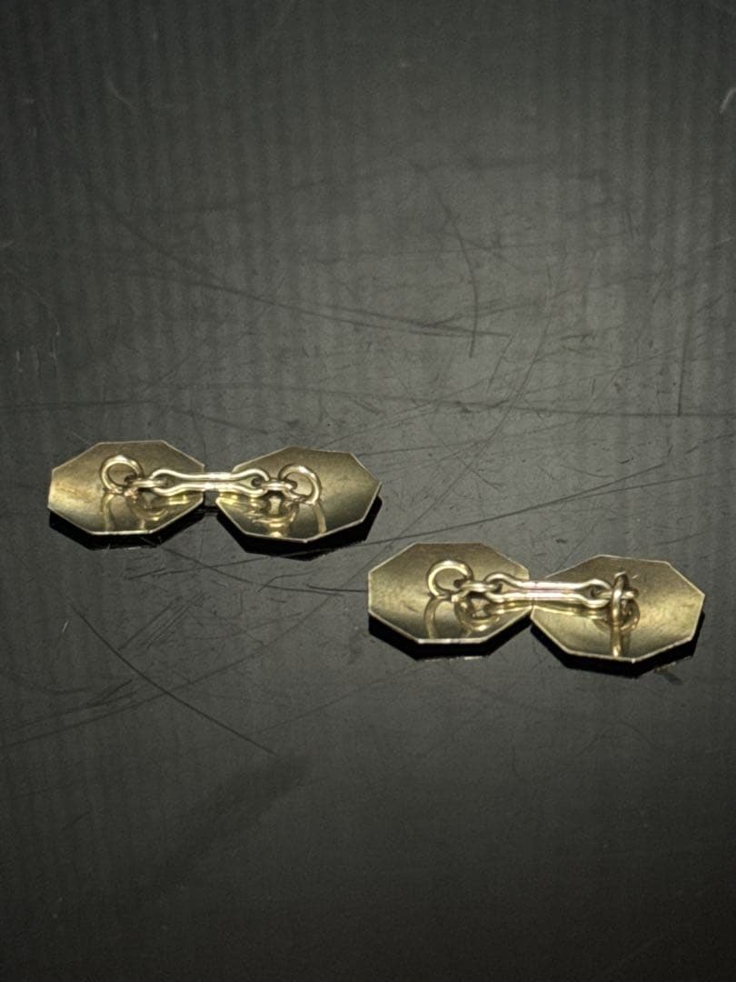 金無垢 14K 14金製 WG カフス アンティーク 約4.0g