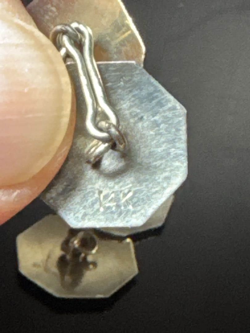 金無垢 14K 14金製 WG カフス アンティーク 約4.0g