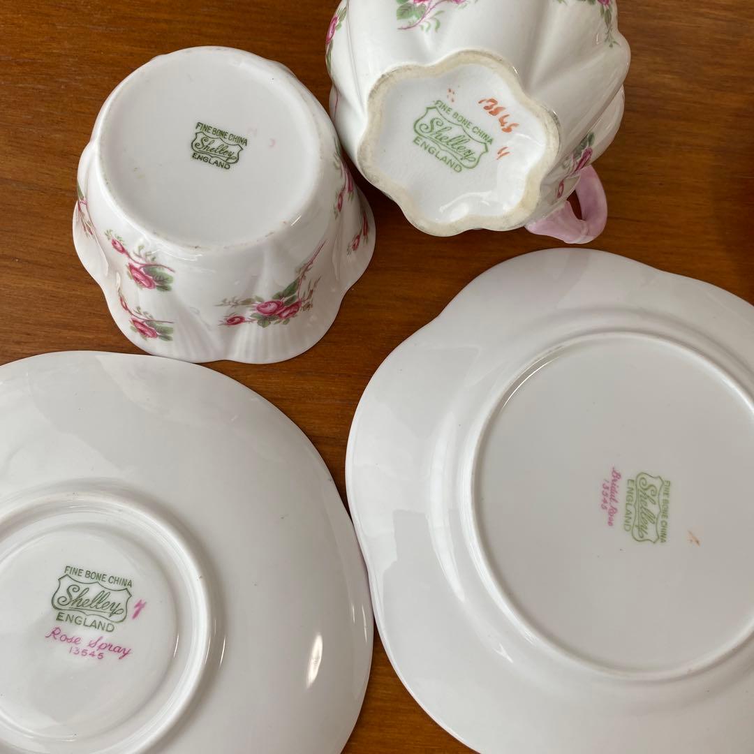 シェリー　ブライダルローズ　ピンクローズの可愛いティーセット　大皿　シュガー
