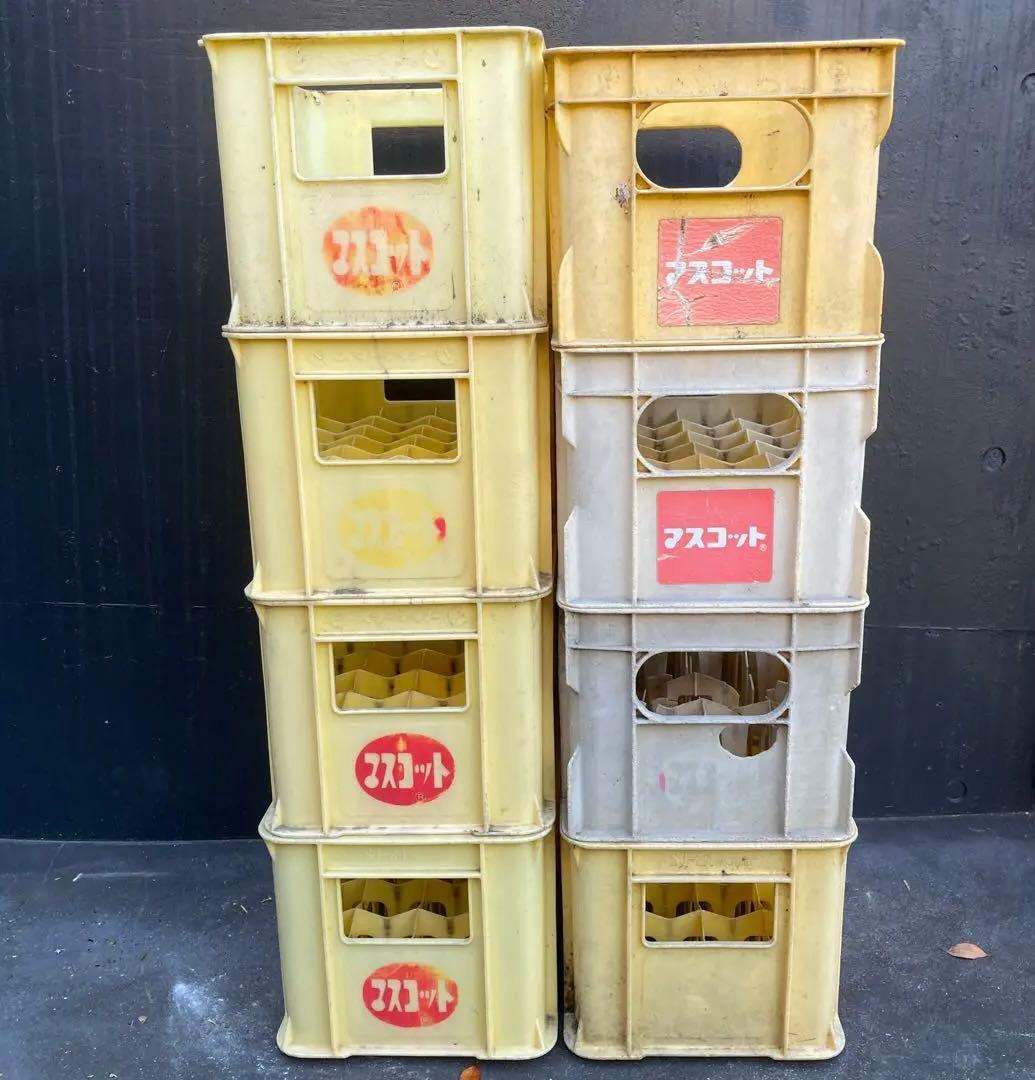 ジュース瓶ケース 8個　コンテナ　ケース　ボックス　ビールケース　マスコット　⑥