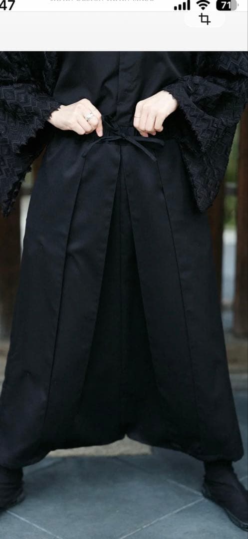 ソウソウ　袴富士　かっこいいユニークなパンツ　42双 梳毛　袴富士／濡羽色