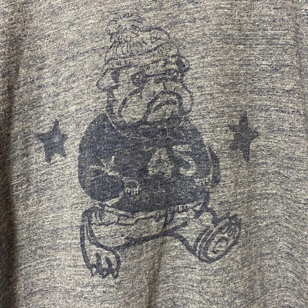 45R/45rpm日本製ブルドッグプリント 長袖 Tシャツ ロンT長袖カットソー