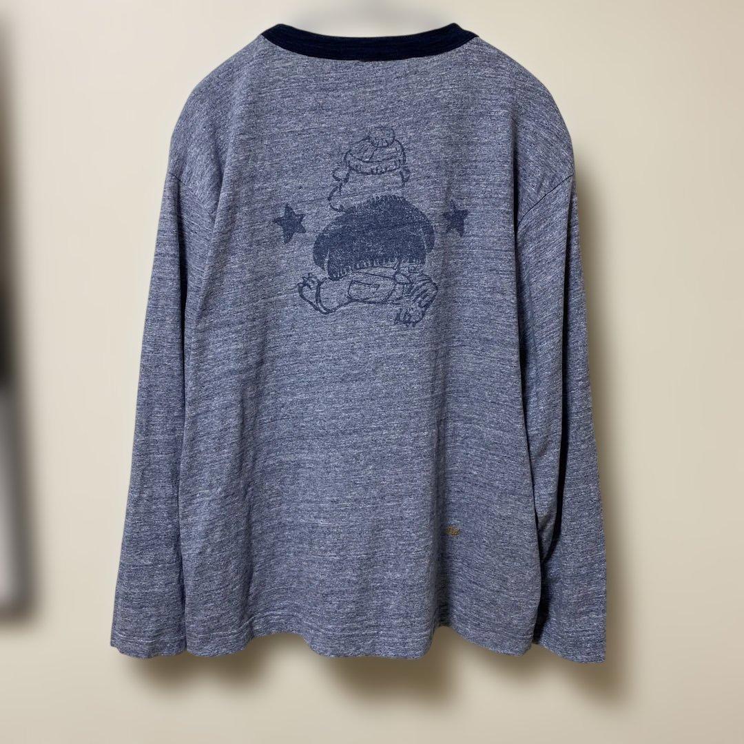 45R/45rpm日本製ブルドッグプリント 長袖 Tシャツ ロンT長袖カットソー