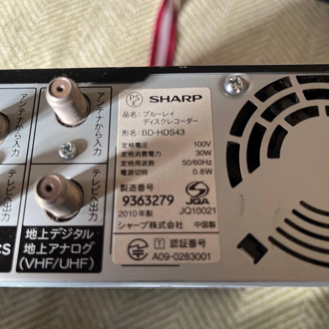 SHARP BD-HDS43 ブルーレイレコーダー
