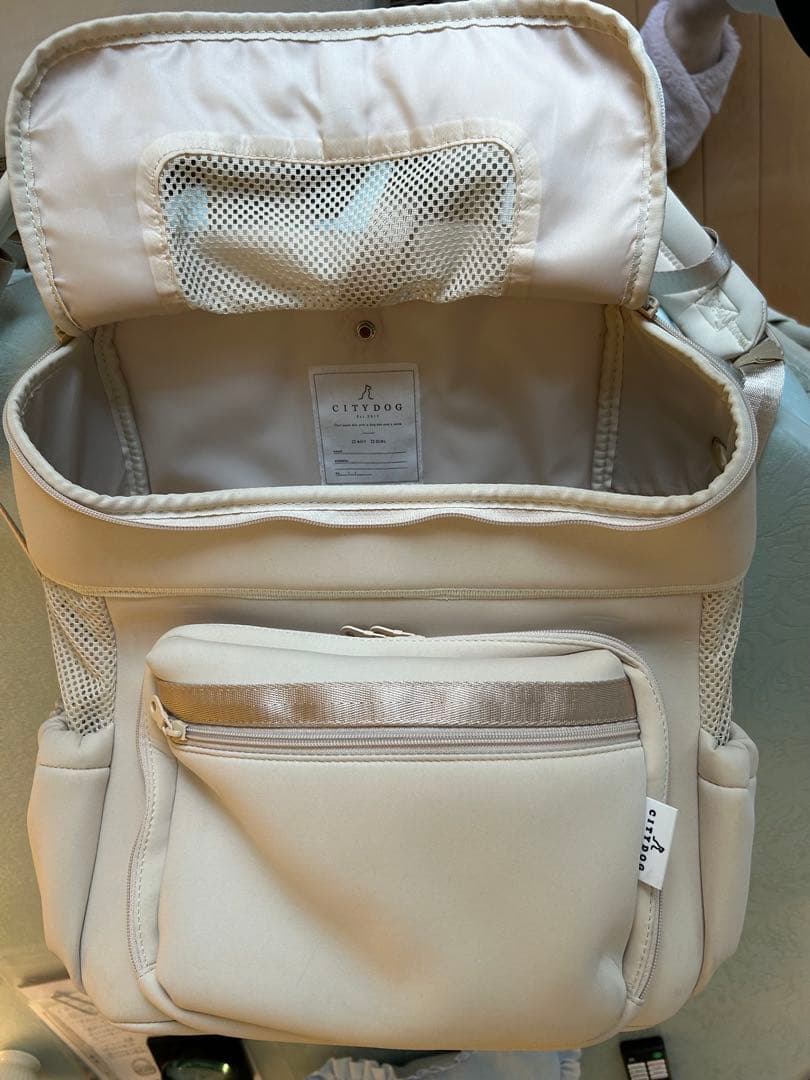 CITY DOG シティドッグ　リュック　キャリーバッグ　オフホワイト　Rサイズ