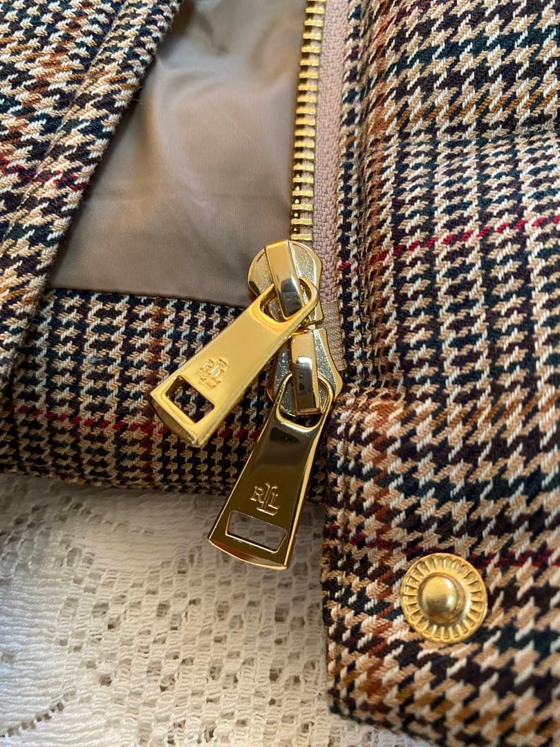 最終価格Lauren Ralph Lauren グレンチェックダウンベスト