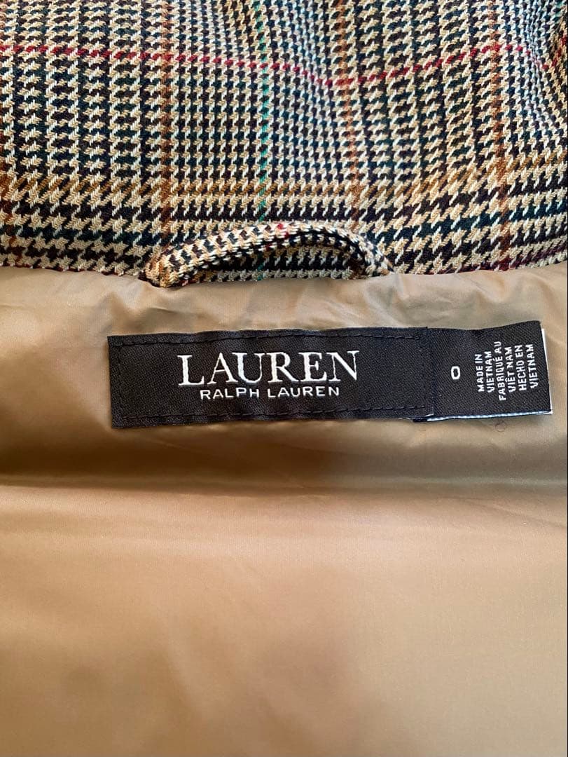 最終価格Lauren Ralph Lauren グレンチェックダウンベスト