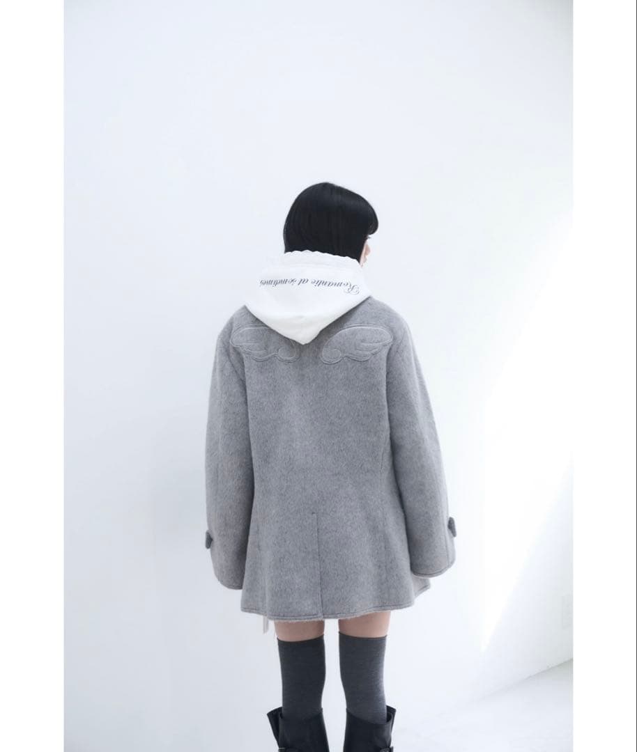 Smyeon Middle shaggy coat/ミドルシャギーコート　グレー