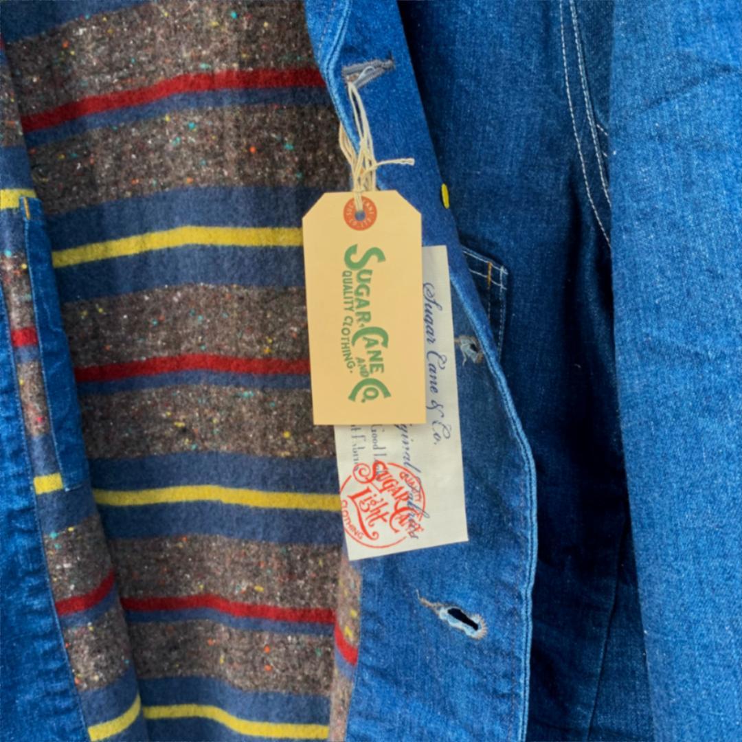 【新品・未使用】SUGAR CANE ネップデニム ワークジャケット - L