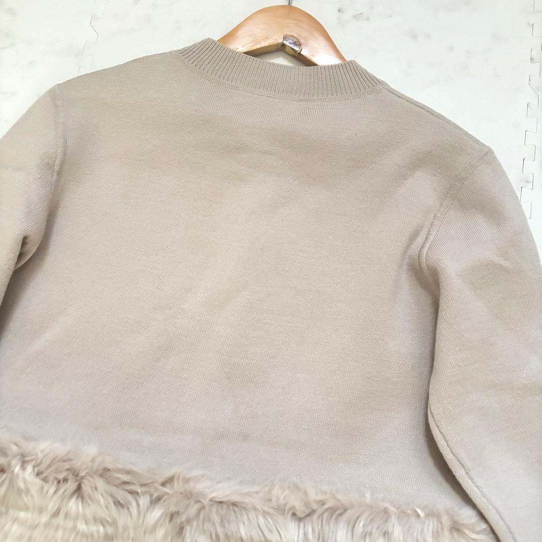 美品✨CELFORD エコファーコンビニットジャケット M ノーカラー ベージュ