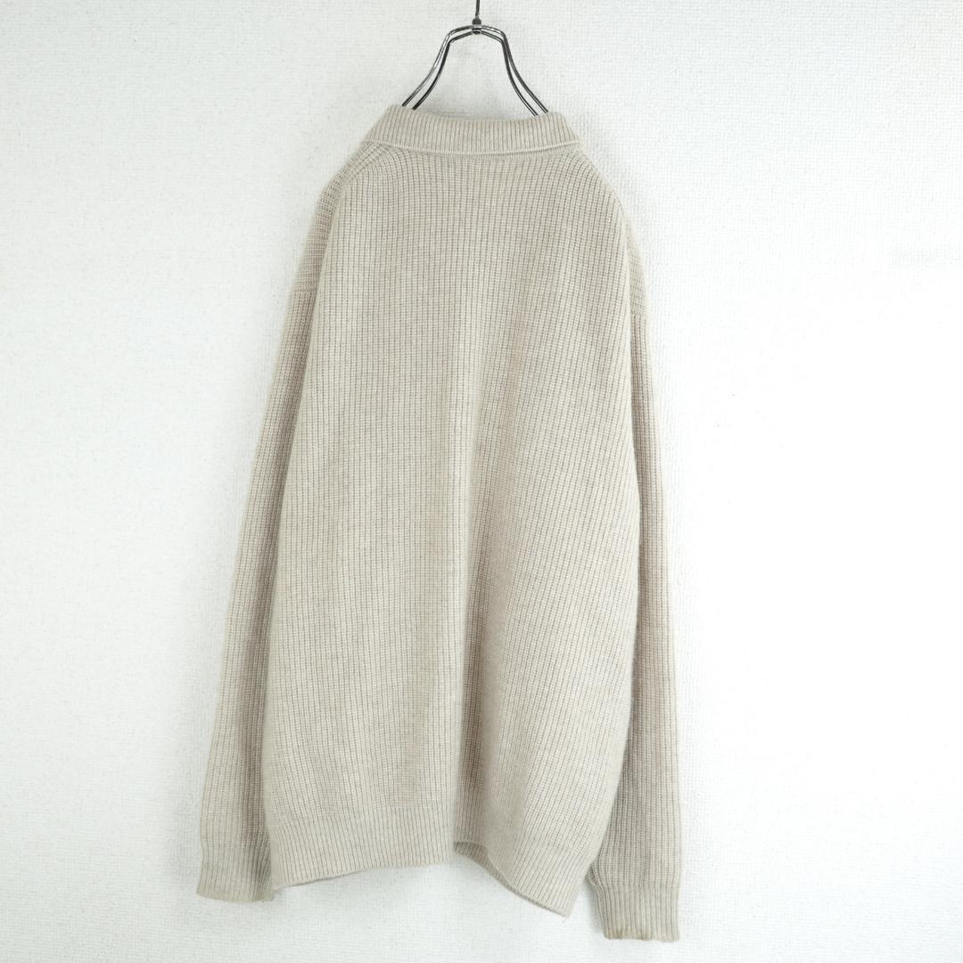 G9466*三越☆極上カシミヤ☆ニット☆セーター☆ジャケット☆ベージュ☆L.