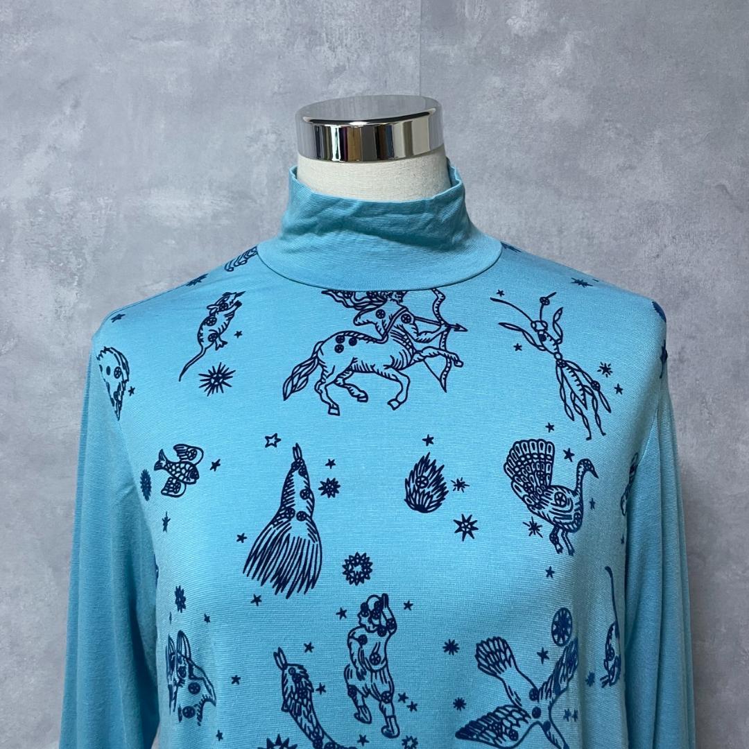 希少✨トクコプルミエヴォル チュニック 星座 フリル Aライン 水色 S1729