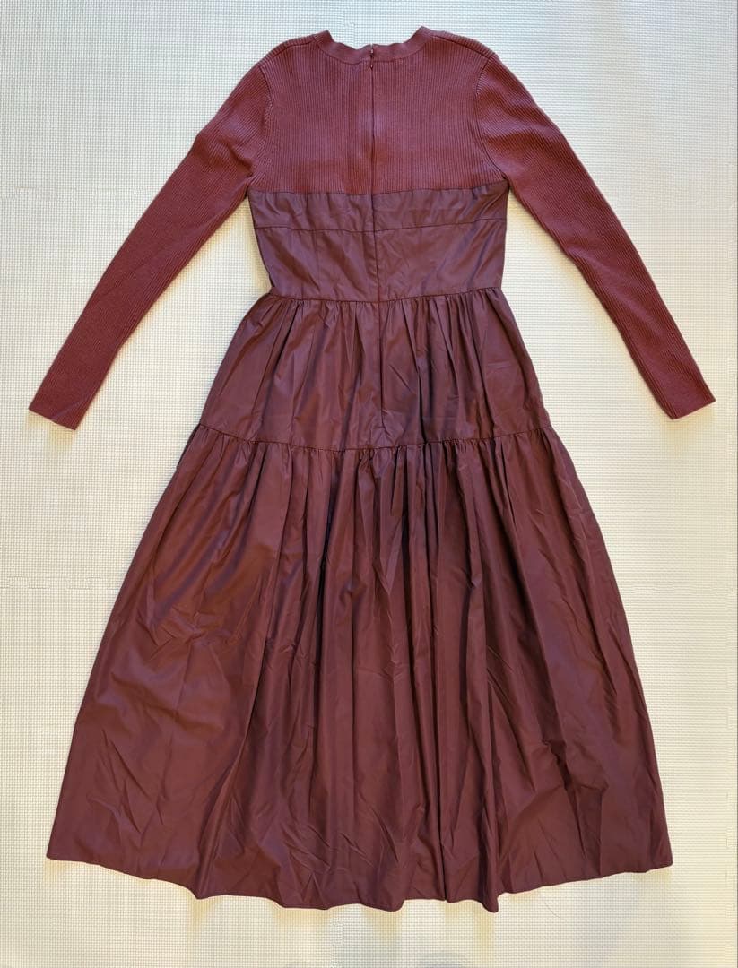 JILLSTUART ジルスチュアート　タフタドッキングギャザーワンピース