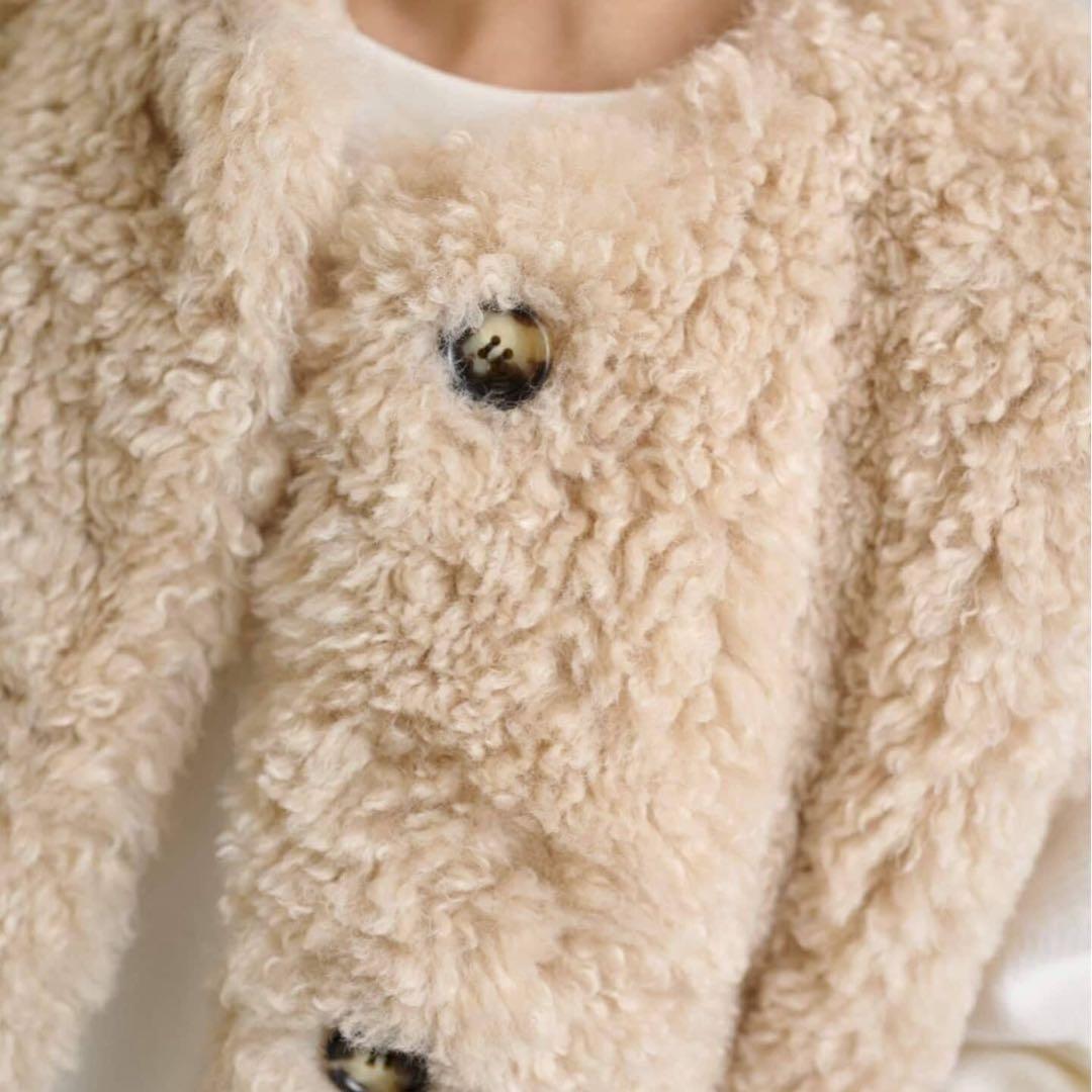 FRAMeWORK フェイクファーベスト ベージュ