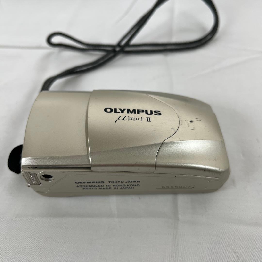 (h) OLYMPUS μ[mju:]-II シルバー フィルムカメラ　ジャンク