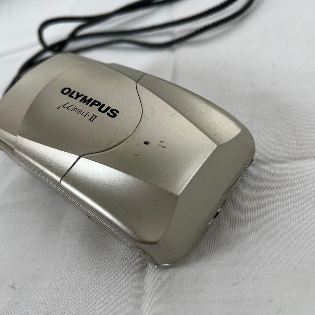 (h) OLYMPUS μ[mju:]-II シルバー フィルムカメラ　ジャンク