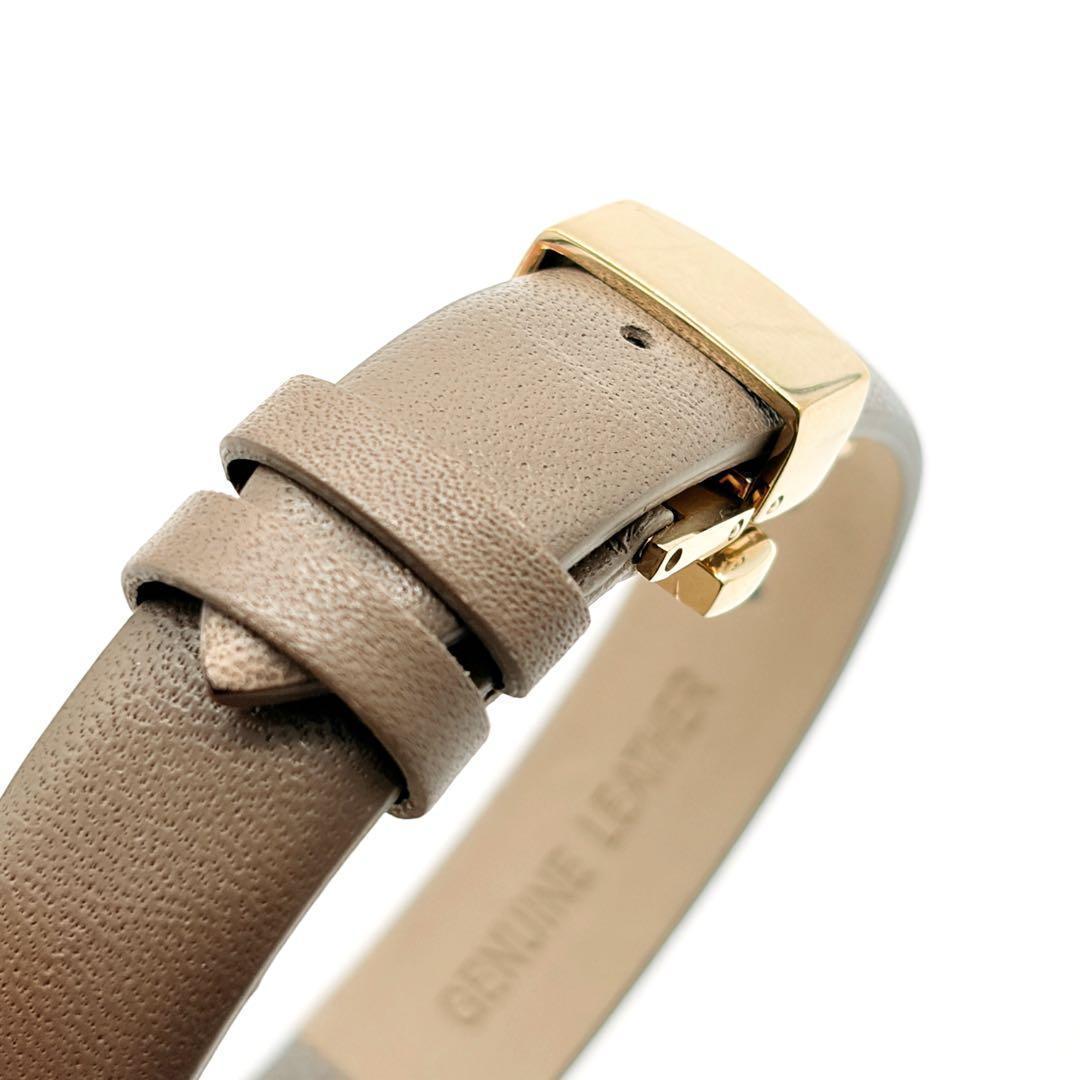 ete 腕時計 ダイヤ付 ゴールド×グレージュ ナチュラル 大人 美品