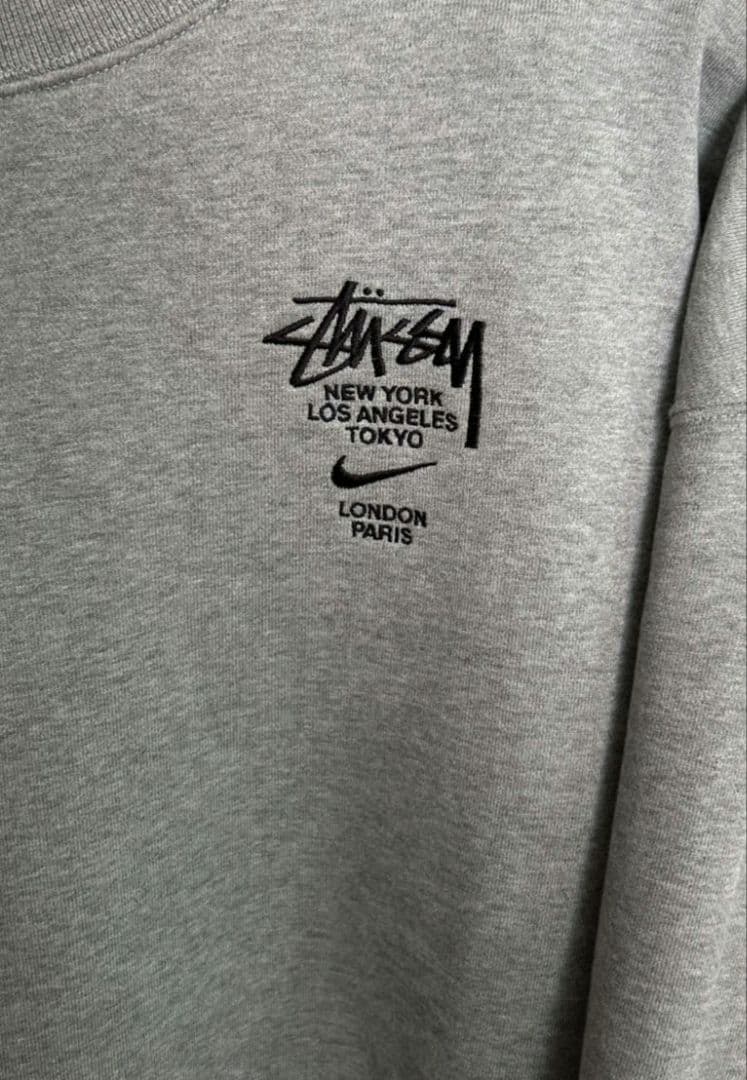 【激レア・即完売モデル】ゆるダボ　NIKE×Stussy　スウェット　グレー　L
