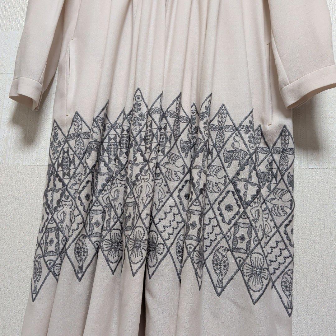 ミナペルホネン symphony ワンピースドレス　ライトベージュ　サイズ36