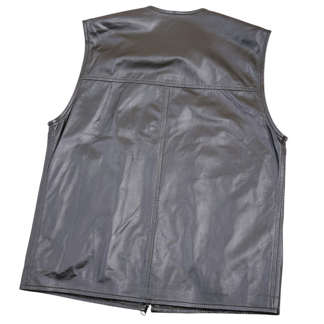 EMMETI ラムナッパレザー ベスト M 羊革　焦げ茶系 エンメティ 新品