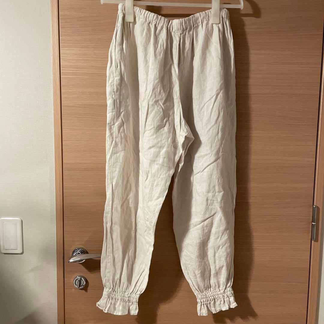 ネストローブ　リネンフリルイージーパンツ　オフホワイト　美品