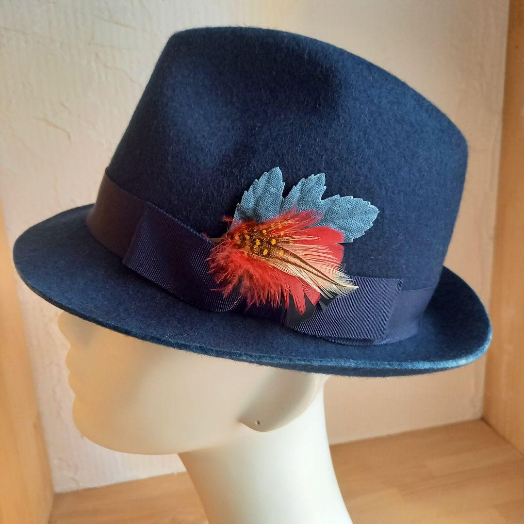 Kaori様 ウールハット 57㎝ 調節可ネイビー マーブル 他 ４点