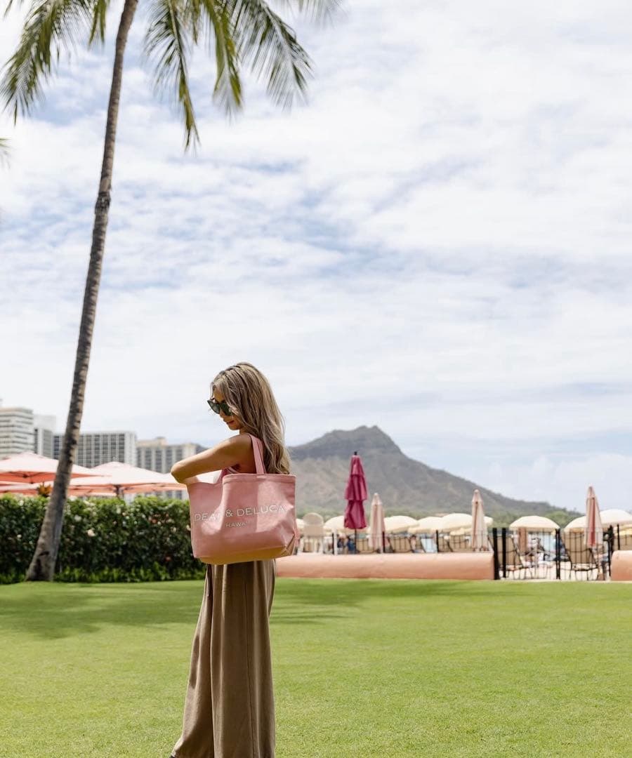 DEAN & DELUCA ピンクエコバッグ　Lサイズ　ロイヤルハワイアン限定