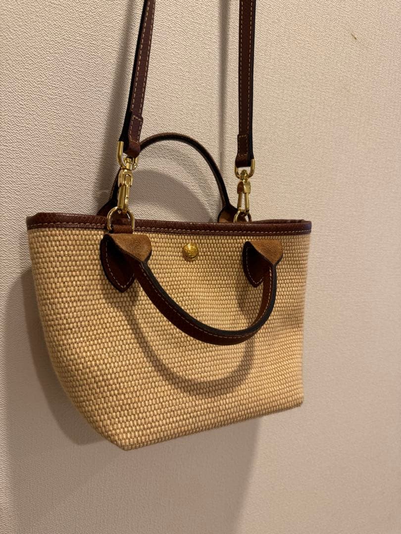 ロンシャン☆ル プリアージュ パリ サントロペ☆ブラウン☆かごバッグ☆ショルダー