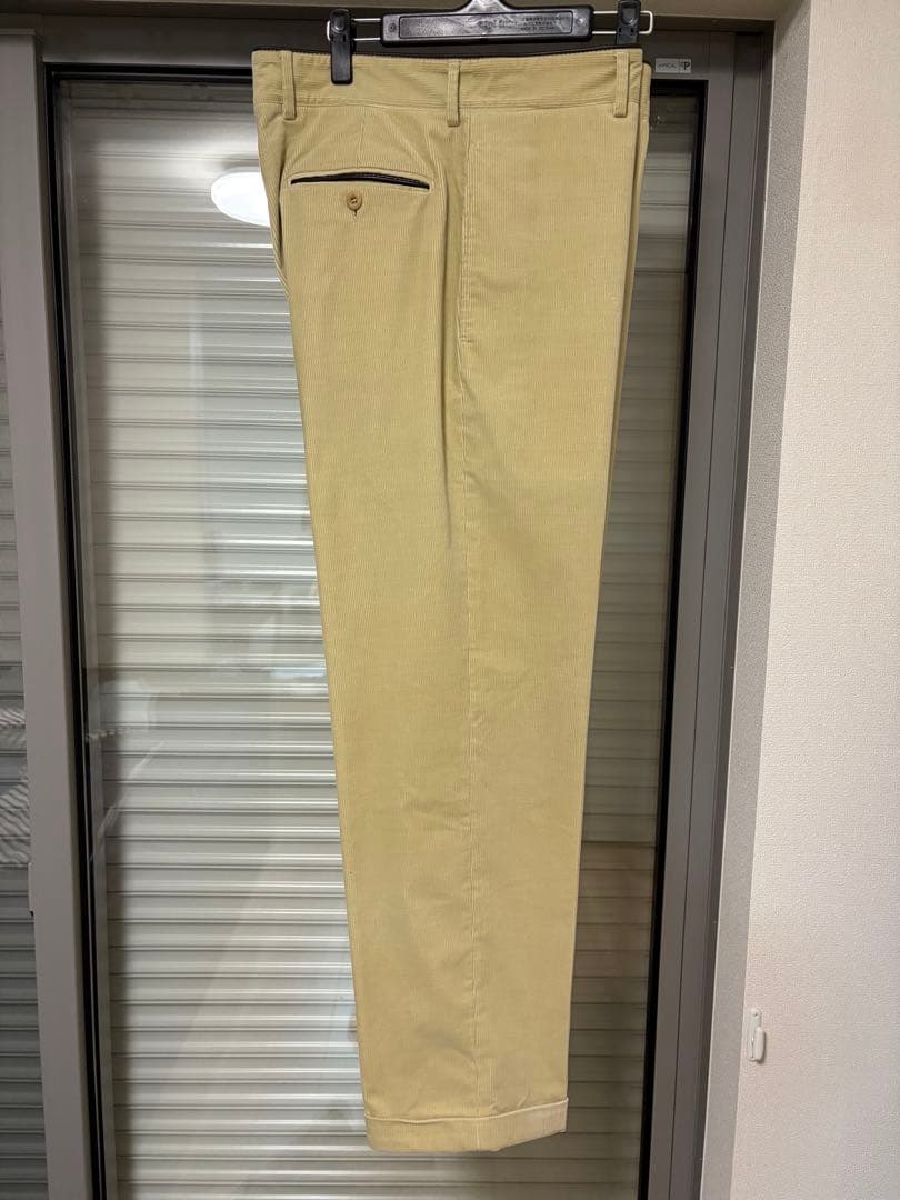 【HERMES】コーデュロイパンツ【レザーパイピング】