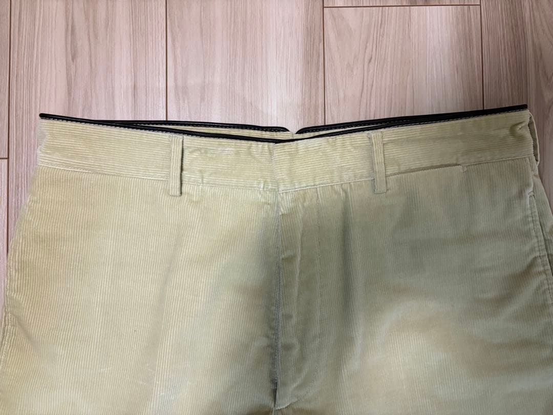 【HERMES】コーデュロイパンツ【レザーパイピング】