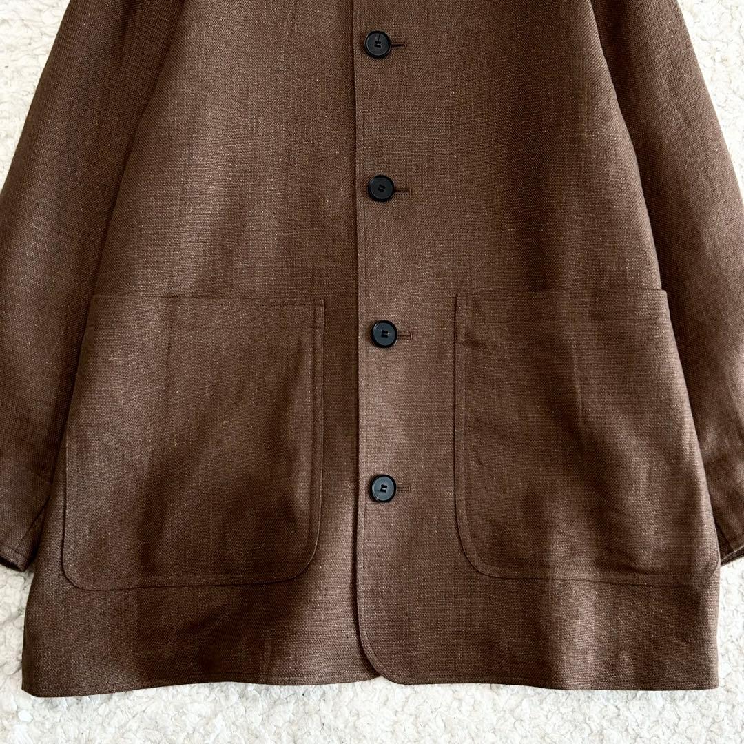 Jeanik リネン カバーオールジャケット サイズL相当 ブラウン