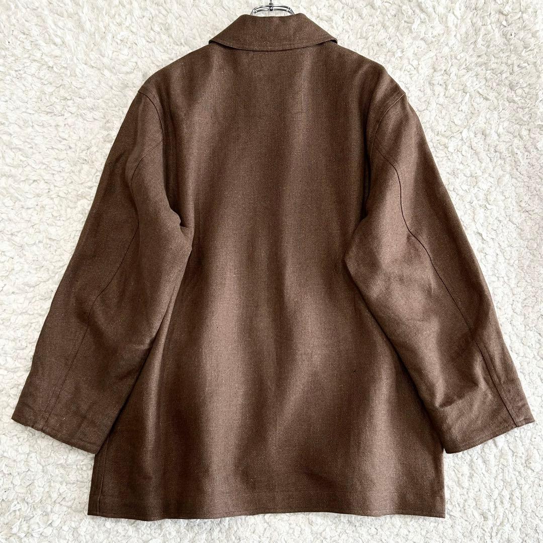 Jeanik リネン カバーオールジャケット サイズL相当 ブラウン
