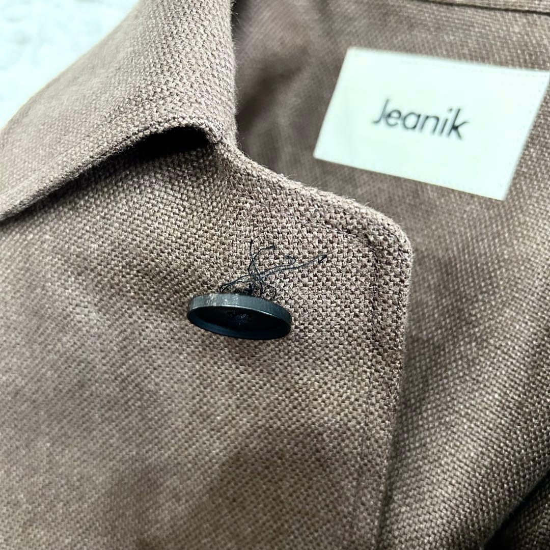 Jeanik リネン カバーオールジャケット サイズL相当 ブラウン