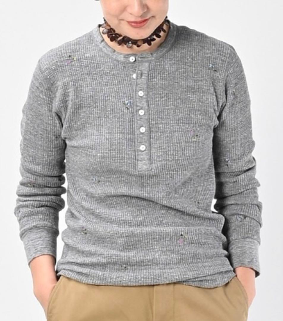 45R45rpm 刺繍ワッフルのヘンリー (トップ)