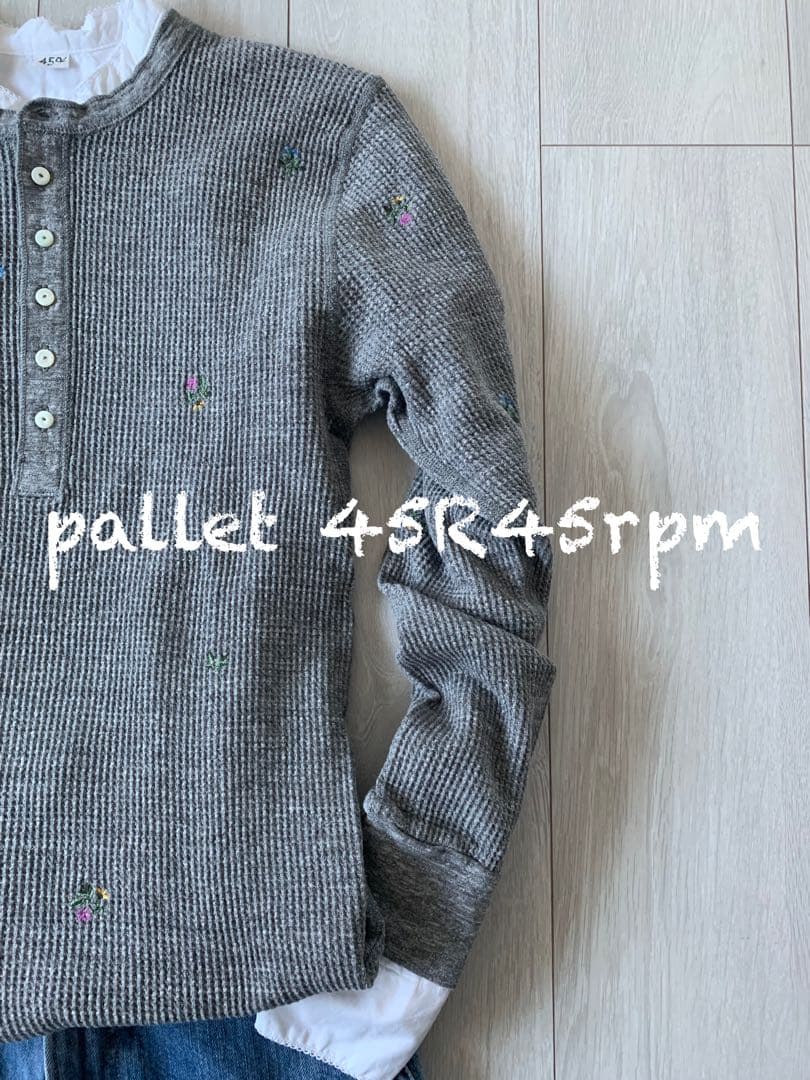 45R45rpm 刺繍ワッフルのヘンリー (トップ)