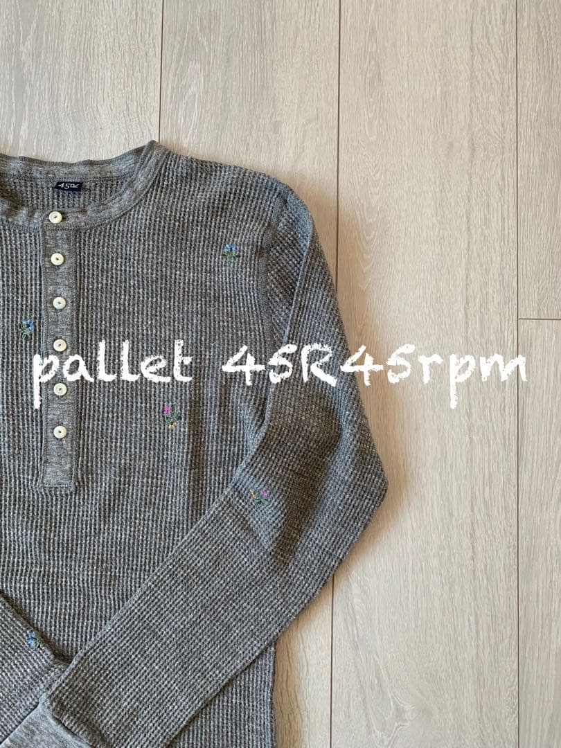 45R45rpm 刺繍ワッフルのヘンリー (トップ)