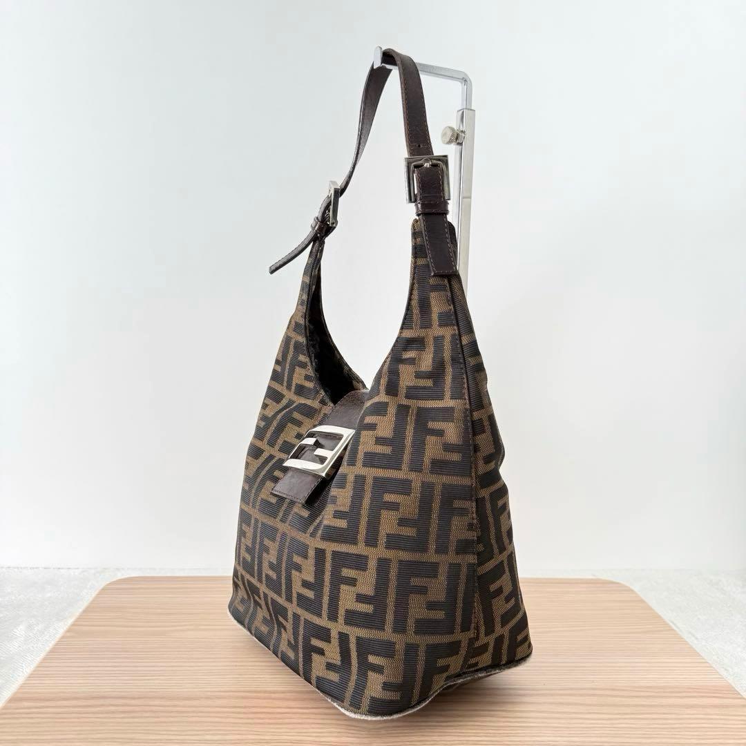 FENDI フェンディ ズッカ マンマバケット ハンドバッグ FF金具 ブラウン