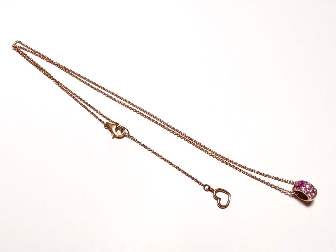 Ponte Vecchio K18PGピンクサファイア/ダイヤモンドネックレス