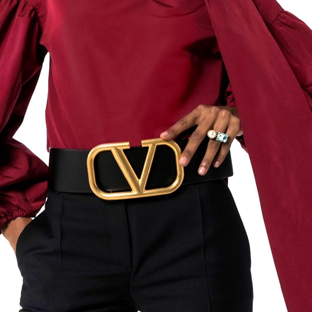 新品75 70MM VALENTINO ヴァレンティノ Vロゴ ベルト VLTN